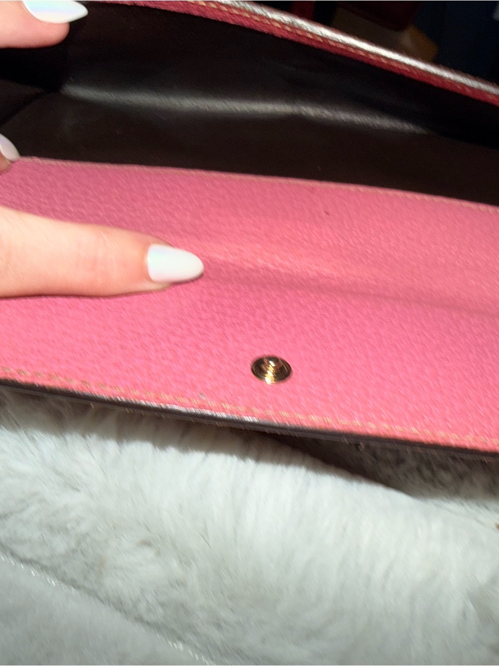 Gucci Beige Monogram Charmy Continental Canvas Wallet with Pink Leather Trim - Picture 6 of 8